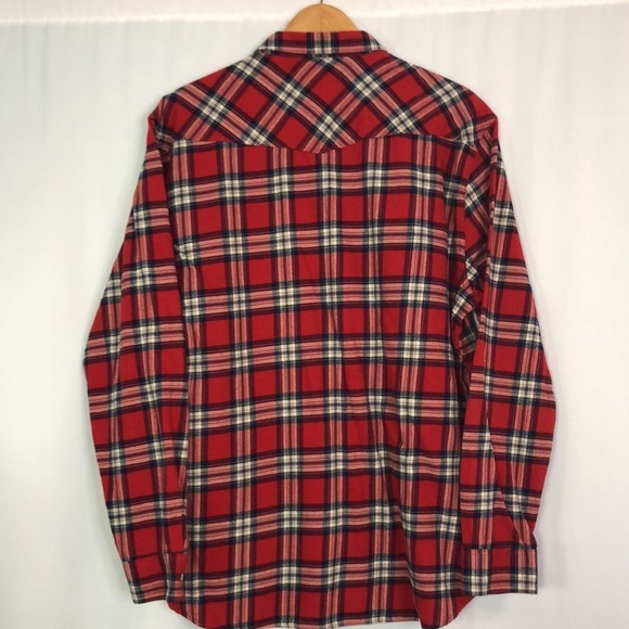 Lucky Brand Mens Red Plaid Flannel Button Up Outdoor Western Size XXL - Picture 5 of 11